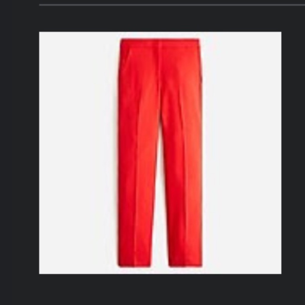 NWT J.Crew Kate straight-leg pant in four-season stretch, holiday red, size 14.